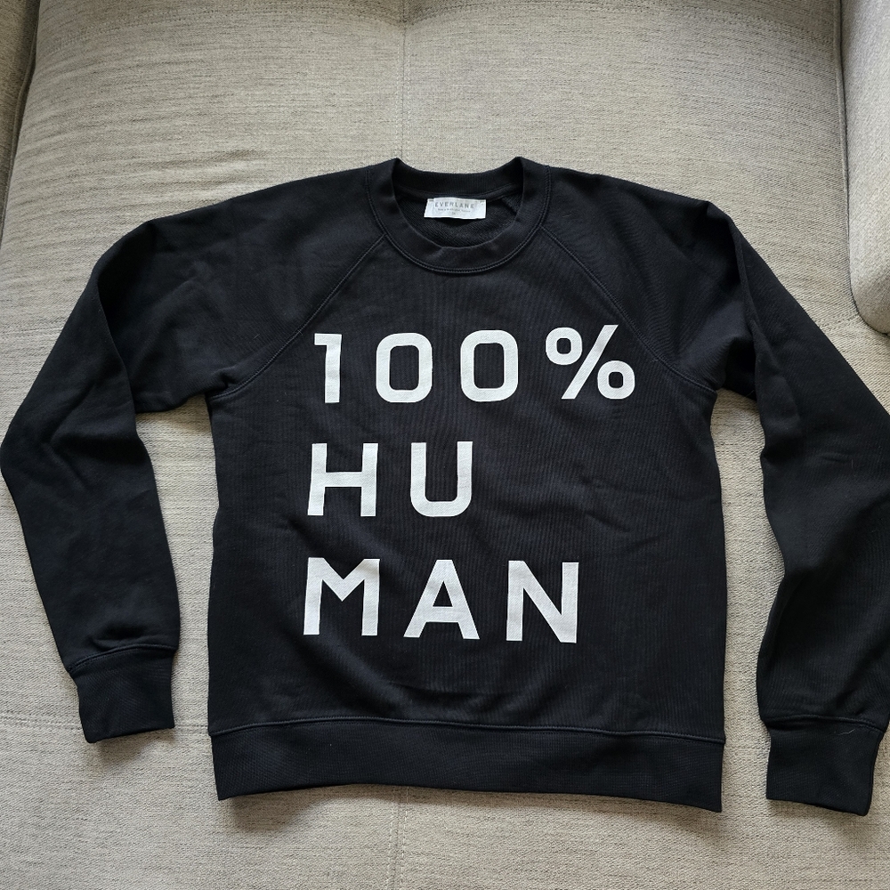 Everlane Women’s Pullover Sweater Crewneck "100% Human" size X-Small
